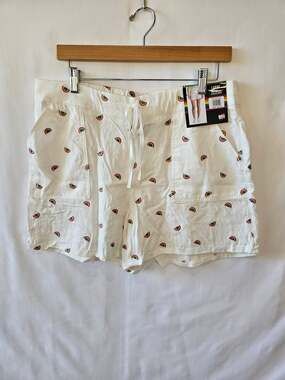 Feeling Proud Embroidered Rainbow Shorts White Large